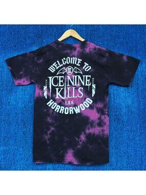 Ice Nine Kills Horrorwood Rock Pink/Black Tie-Dye T-Shirt Size Medium